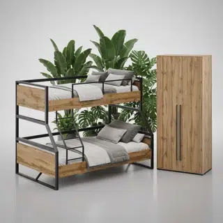 Комбо: Шкаф TOPLOFT Ватан + Двухъярусная Волстрит 120×90